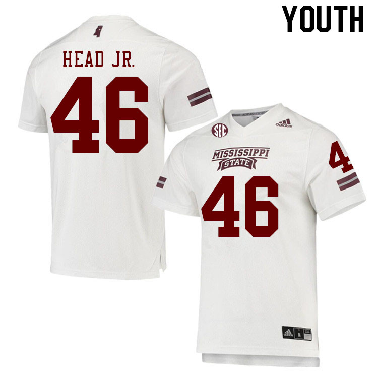 Youth #46 Joseph Head Jr. Mississippi State Bulldogs College Football Jerseys Stitched Sale-White - Click Image to Close